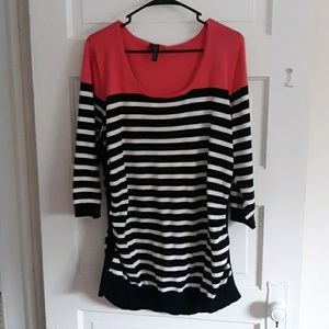 Maurice's striped ruched side top / tunic